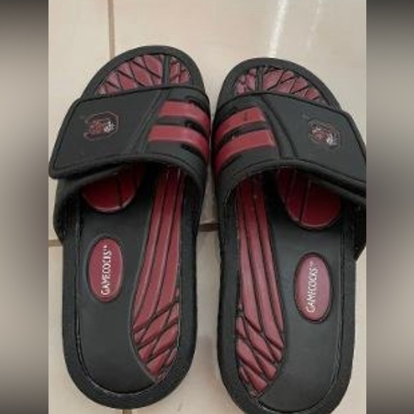 None Shoes - USC Gamecocks Black and Red Slide Sandals. Size 8. EUC